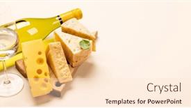  Presentation with wine cheese - Slide deck with various-cheese-on-board background and a lemonade colored foreground