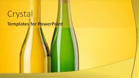  Presentation with wine cheese - Presentation design enhanced with various-cheese-on-board background and a yellow colored foreground