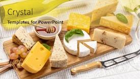  Presentation with wine cheese - PPT layouts enhanced with various-cheese-on-wooden-board background and a yellow colored foreground
