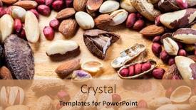  Presentation with peanuts - PPT theme consisting of various-chestnuts-and-peanuts-food background and a coral colored foreground