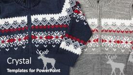  Presentation with wool - Slide set having various-children-s-knitted-scandinavian background and a tawny brown colored foreground