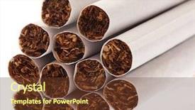  Presentation with cigarettes - Beautiful PPT theme featuring various cigarettes closeup on a white background backdrop and a tawny brown colored foreground