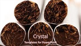  Presentation with cigarettes - PPT theme having various cigarettes closeup on a white background background and a wine colored foreground