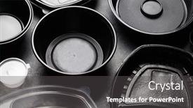  Presentation with food delivery - Amazing presentation design having various-clean-plastic-containers backdrop and a dark gray colored foreground