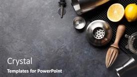  Presentation with cocktail - Presentation theme with various-cocktail-utensil-set-shaker background and a dark gray colored foreground