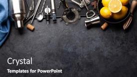  Presentation with cocktail - PPT theme featuring various-cocktail-utensil-set-shaker background and a dark gray colored foreground
