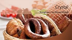  Presentation with food safety meats - Amazing presentation theme having various cold meats in wicker backdrop and a  colored foreground
