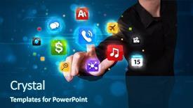  Presentation with high tech - PPT layouts with various collection of high tech background and a ocean colored foreground