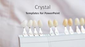  Presentation with teeth whitening - Audience pleasing PPT theme consisting of various-color-grades-of-tooth backdrop and a light gray colored foreground