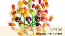  Presentation with jelly - Amazing slides having various-colorful-candies-lollipops-jelly backdrop and a blonde colored foreground