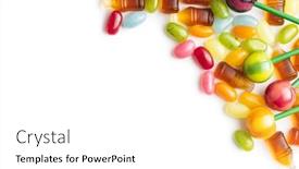  Presentation with jelly - Presentation theme featuring various-colorful-candies-lollipops-jelly background and a white colored foreground
