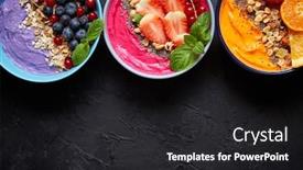  Presentation with smoothies - Audience pleasing PPT theme consisting of various-colorful-healthy-fresh-smoothies backdrop and a dark gray colored foreground