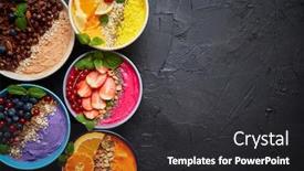  Presentation with smoothies - PPT theme enhanced with various-colorful-healthy-fresh-smoothies background and a dark gray colored foreground