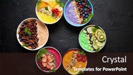  Presentation with smoothies - Theme consisting of various-colorful-healthy-fresh-smoothies background and a wine colored foreground