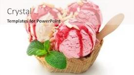  Presentation with sauce - Presentation design consisting of various-colorful-ice-cream-balls background and a sky blue colored foreground