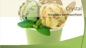  Presentation with ice cream - Beautiful PPT theme featuring various-colorful-ice-cream-balls backdrop and a blonde colored foreground