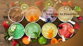  Presentation with paper cups - Presentation theme enhanced with various-colorful-ice-cream-sorts background and a gold colored foreground