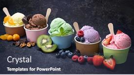  Presentation with ice cream - Presentation featuring various-colorful-ice-cream background and a tawny brown colored foreground