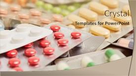  Presentation with drugs - Audience pleasing presentation consisting of various-colorful-medicines-drugs backdrop and a lemonade colored foreground