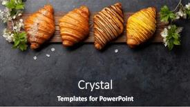 Presentation with flat - Presentation consisting of various-croissants-on-wooden-board background and a dark gray colored foreground