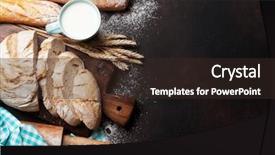  Presentation with milk - Presentation design consisting of various crusty bread and cup background and a  colored foreground