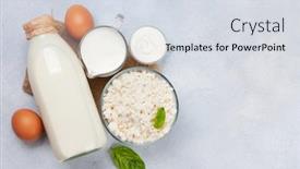  Presentation with milk dairy products - Audience pleasing slides consisting of various-dairy-products-milk-cheese backdrop and a sky blue colored foreground