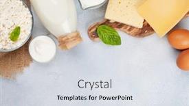  Presentation with milk dairy products - Theme featuring various-dairy-products-milk-cheese background and a sky blue colored foreground