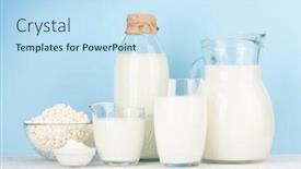  Presentation with milk dairy products - Audience pleasing slide deck consisting of various-dairy-products-milk-cheese backdrop and a sky blue colored foreground