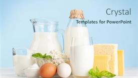  Presentation with blue cheese - Slide deck enhanced with various-dairy-products-milk-cheese background and a sky blue colored foreground