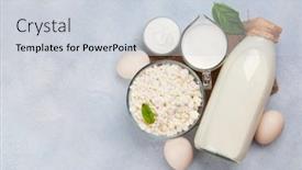  Presentation with dairy products - Cool new slide deck with various-dairy-products-milk-cheese backdrop and a lemonade colored foreground