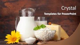  Presentation with milk dairy products - Presentation design consisting of various-dairy-products-milk-cheese background and a tawny brown colored foreground