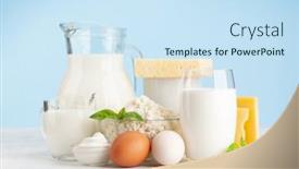  Presentation with milk dairy products - Theme having various-dairy-products-milk-cheese background and a sky blue colored foreground