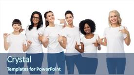  Presentation with race ethnicity - Beautiful PPT theme featuring various diverse - diversity race ethnicity and people backdrop and a ocean colored foreground