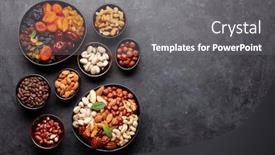  Presentation with dark space - Theme consisting of various-dried-fruits-and-nuts background and a gray colored foreground