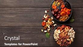  Presentation with dark space - Beautiful PPT theme featuring various-dried-fruits-and-nuts backdrop and a tawny brown colored foreground