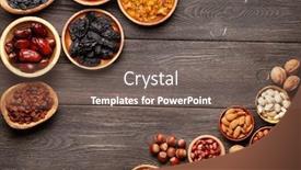  Presentation with dark space - Presentation theme having various-dried-fruits-and-nuts background and a violet colored foreground