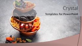  Presentation with dark space - Colorful slide deck enhanced with various-dried-fruits-and-nuts backdrop and a light gray colored foreground
