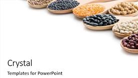  Presentation with wooden - Beautiful slide set featuring various dried legumes in wooden backdrop and a white colored foreground