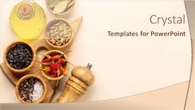  Presentation with smudge bowls sticks - PPT theme having various-dried-spices background and a  colored foreground