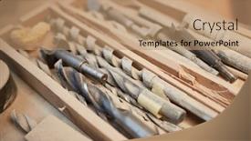  Presentation with handicraft - Cool new theme with various-drills-and-twist-drills backdrop and a coral colored foreground