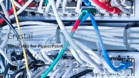  Presentation with ethernet - Theme with various-ethernet-cables-plugged background and a light blue colored foreground