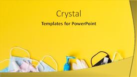  Presentation with face masks - Slides enhanced with various-face-masks-for-protection background and a light gray colored foreground