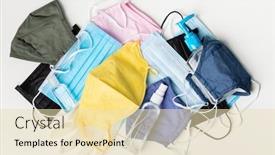  Presentation with flu virus - Amazing theme having various-face-masks-for-protection backdrop and a lemonade colored foreground