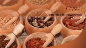  Presentation with fancy - Beautiful presentation featuring various-fancy-spices-condiments backdrop and a red colored foreground