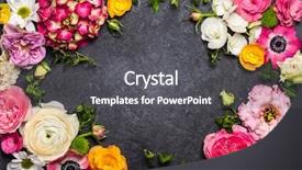  Presentation with copy space - Audience pleasing PPT layouts consisting of various flowers on black background backdrop and a dark gray colored foreground