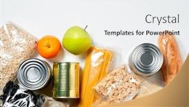  Presentation with bags plastic - Theme consisting of various-foods-sealed-in-plastic background and a white colored foreground