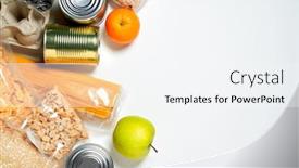  Presentation with foods - Beautiful PPT theme featuring various-foods-sealed-in-plastic backdrop and a sky blue colored foreground