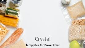  Presentation with plastic bags - Colorful slide set enhanced with various-foods-sealed-in-plastic backdrop and a white colored foreground