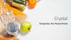  Presentation with plastic bags - Audience pleasing PPT theme consisting of various-foods-sealed-in-plastic backdrop and a white colored foreground