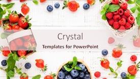  Presentation with food white - Beautiful PPT layouts featuring various-fresh-berries-in-basket backdrop and a lemonade colored foreground